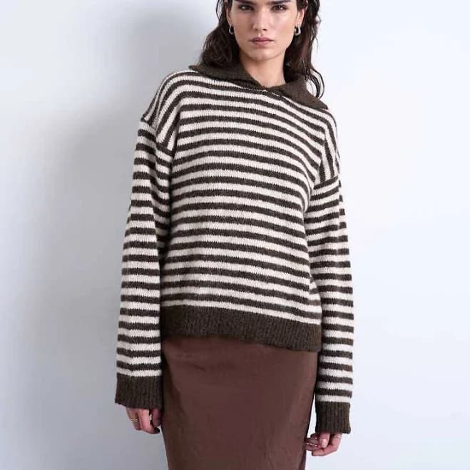 Topshop Knit Collared Sweater