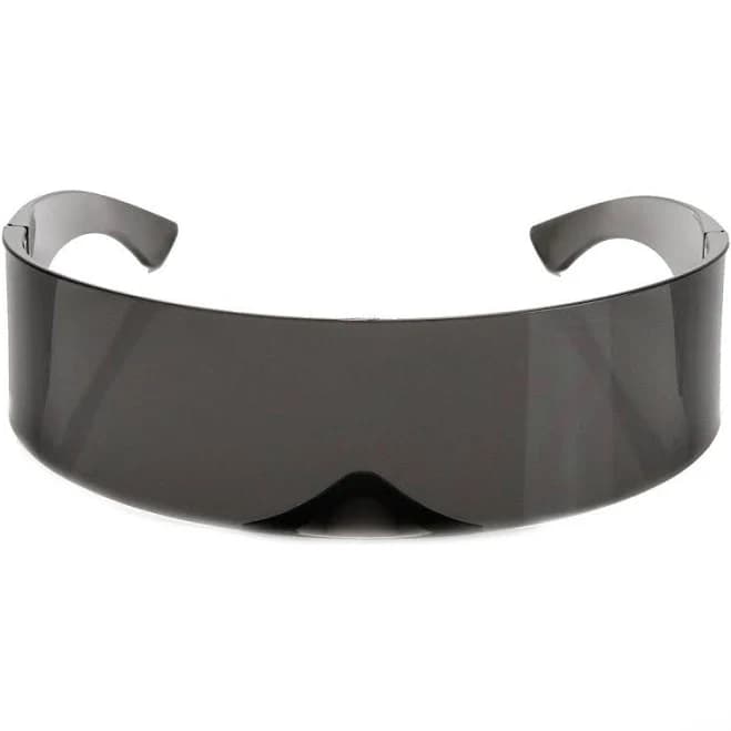 Futuristic Retro Mirror Wrap Around Shield Sunglasses