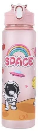 Yucurem 800ml Cartoon Space Water Bottle with Straw & Handle