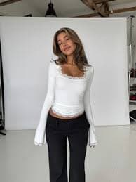 Blair basic lace top - white – VENDERBY'S