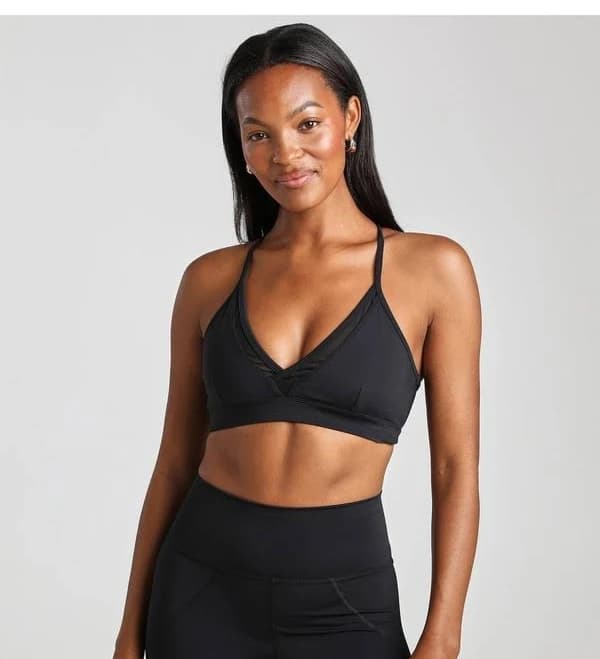 Losano V-Neck Mesh Panel Bra