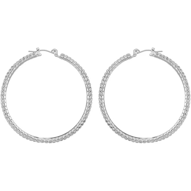 GUESS Women's Crystal Pavé Large Hoop Earrings