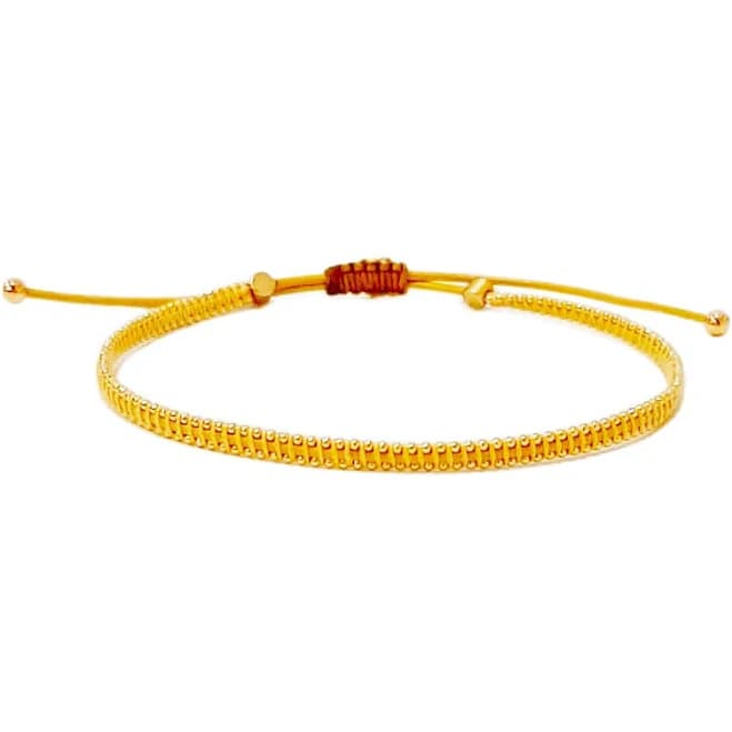 Silk Cord Bracelet with Gold Beaded Detail