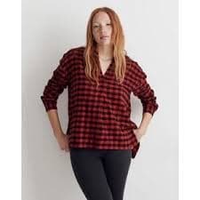 Madewell | Tops | Madewell Blackwhite Gingham Cropped Blouse | Poshmark