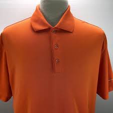 Nike Golf XL Solid Orange Fit Dry Short Sleeve Button-Up Men's Polo Shirt | eBay