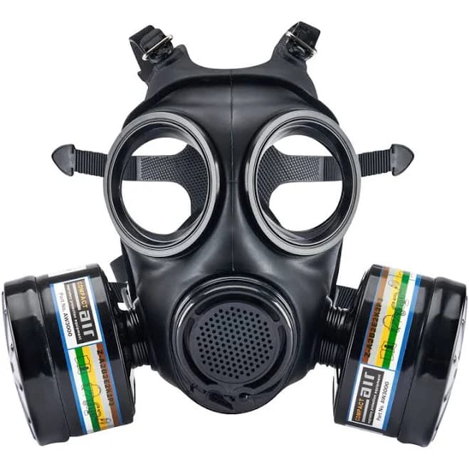 Full Face Tactical Dual Respirator Gas Mask 2.0 Stealth Angel Survival Mask