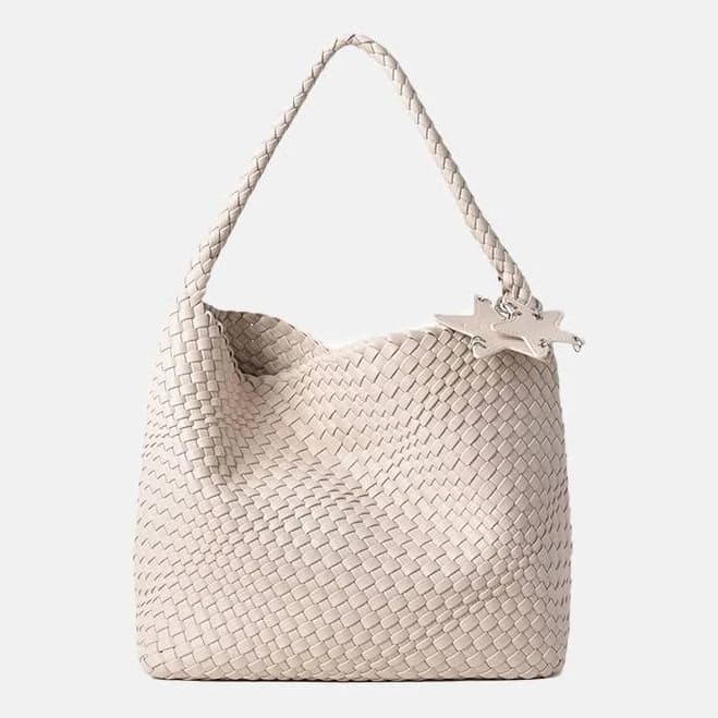 Minimalist Woven Shoulder Tote Bag