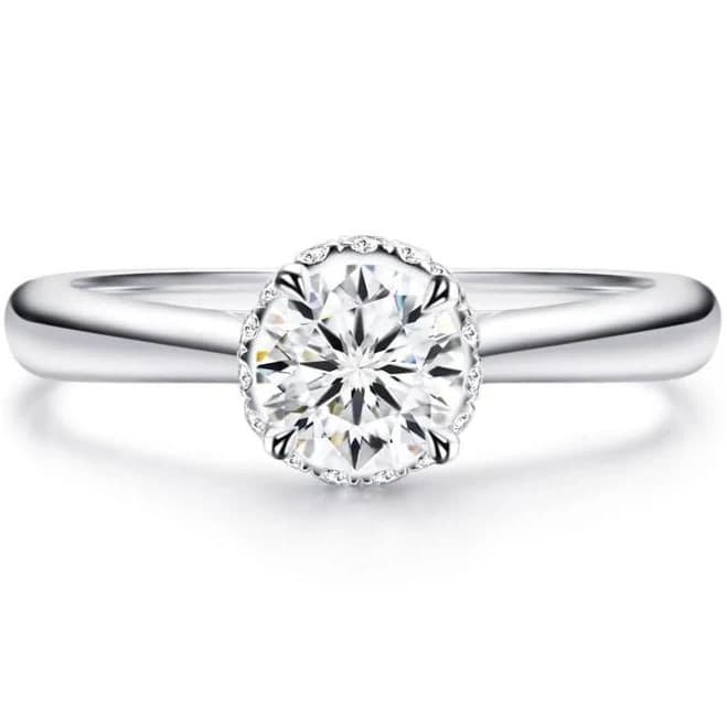 Jeulia Sterling Silver Solitaire Round Cut Engagement Ring