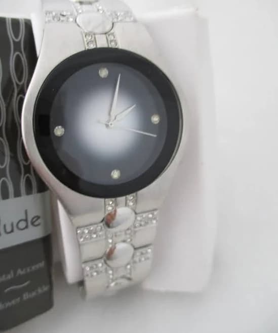 Allude Men's Silver Toned Link Band Analog Watch