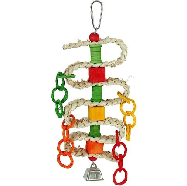 Caitec Braided Spools and Blocks Bird Toy
