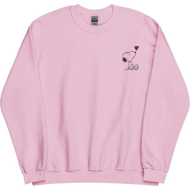 Snoopy Heart Embroidered Crewneck