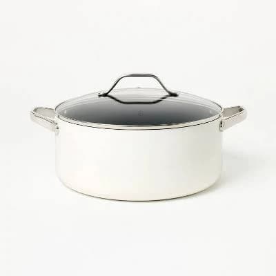 Figmint 8qt Nonstick Ceramic Coated Aluminum Wide Stock Pot