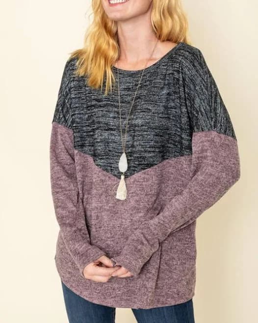 Two Tone Color Block Top