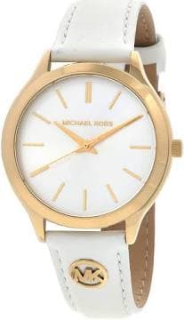 Michael Kors Women's Slim Runway Three-Hand Leather Watch