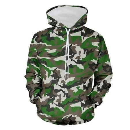 Jewelreauty Fashion Camo Hoodies for Men Graphic Long Sleeve Drawstring Front Pocket Hooded Sweatshirts Gradient Pullovers