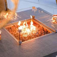 Skywood 48 Inch Square Concrete Propane Fire Pit Table in Gray By Lakeview Outdoor Designs - Walmart.com