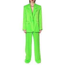 Bellamy Satin Green Flash Blazer | AGGI by HALEWSKI | Wolf & Badger