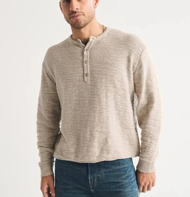Abercrombie & Fitch Men's Cotton Knit Henley