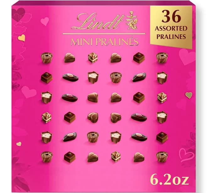 Lindt Valentine's Mini Pralines Chocolate Candy Gift Box