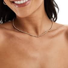 ASOS DESIGN short necklace with twist and ball chain detail in gold tone | ASOS