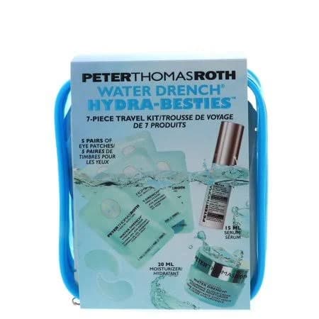 Peter Thomas Roth Water Drench Hydra-Besties Travel Kit (Hydra-Gel Eye Patches, 5 x 2 Patches, Hyaluronic Glow Serum, 0.5 oz, Hydrating Moisturizer,