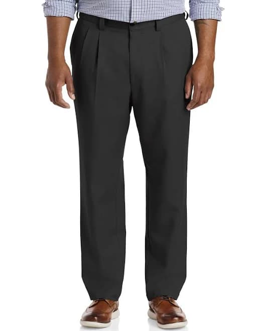 Oak Hill Men's Waist- Relaxer Pleated Microfiber Pants