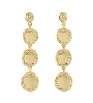 Textured Organic Round Drop Earrings