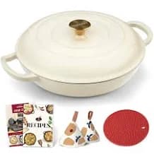 Overmont Enameled Cast Iron Dutch Oven