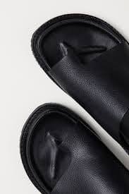 Grained leather mules - Black - Men | H&M