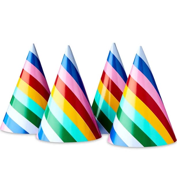 Way to Celebrate Multicolor Striped Party Hats