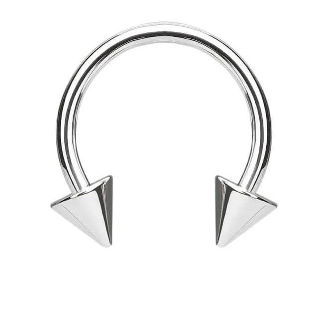 16ga Implant Grade Titanium Horseshoe Barbell with Spikes