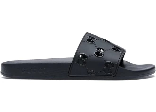 Gucci GG Slide Rubber Black, UK 12