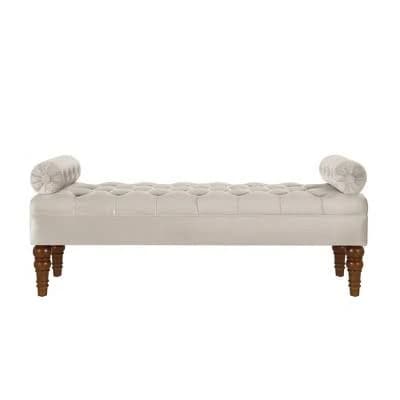 TiramisuBest Velvet Tufted Long Bed Bench with Solid Wood Legs, Upholstered Bedroom and Entryway Window Seat