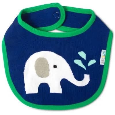 Izzy & Owie Blue and Green Elephant Baby Bib