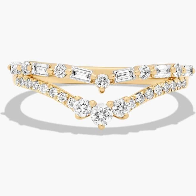 Blue Nile Dainty Diamonds Pavé Stack Ring in 14K Yellow Gold