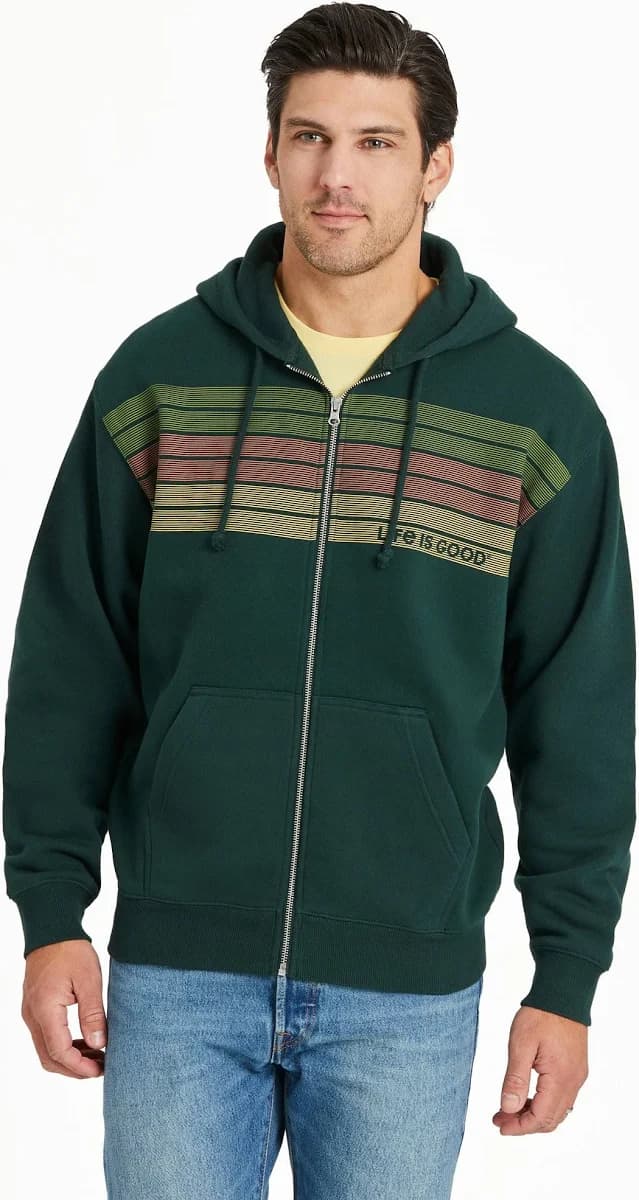 Life Is Good Men's Good Vibes Fleece Zip Hoodie