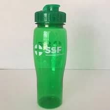 Translucent Green Contour 24 Oz Water Bottle With Flip Top Lid SSF Imprint
