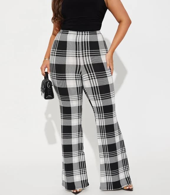 Fashion Nova Anastasia Plaid Flare Pant Combo