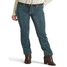 Ralph Lauren Women's Corduroy Mid Rise Straight Pant Blue Size 14