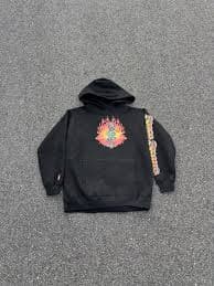 Vtg Y2K JNCO JEANS tribal hoodie size S flame snake black | eBay