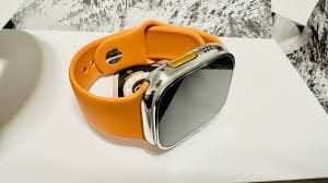 Apple Watch ULTRA 49mm Polished with HERMES Orange Sport Band CUSTOM LTE GPS | eBay