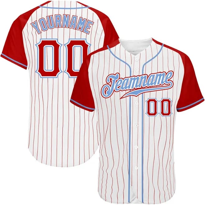 Custom Men's Pinstripe Baseball Jersey with Raglan Sleeves