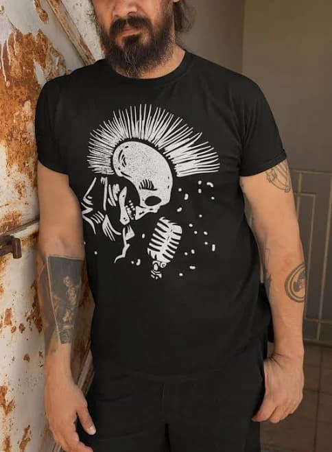 Mohawk On A Mic Skull T-Shirt