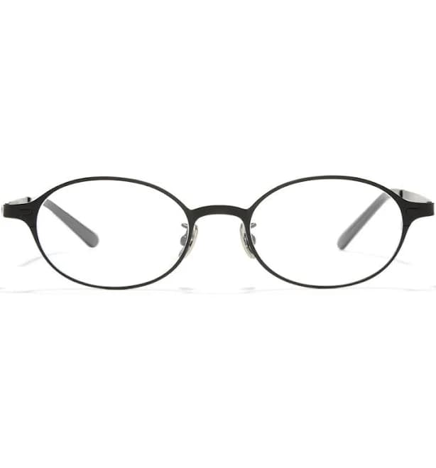 Black Lightweight Titanium Oval Prescription Glasses for Reader