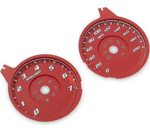 Charger Daytona Edition Gauge Face; 200 MPH; Red CHAR16200NL5