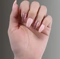 Nude and Pink Glitter Press On Nails Set | Press On Nails | Fake Nails | False Nails | Glue On Nails| Press On Nails Short| Fake Nails Short