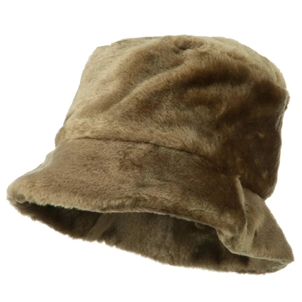 Jeanne Simmons Faux Fur Large Brim Bucket Hat