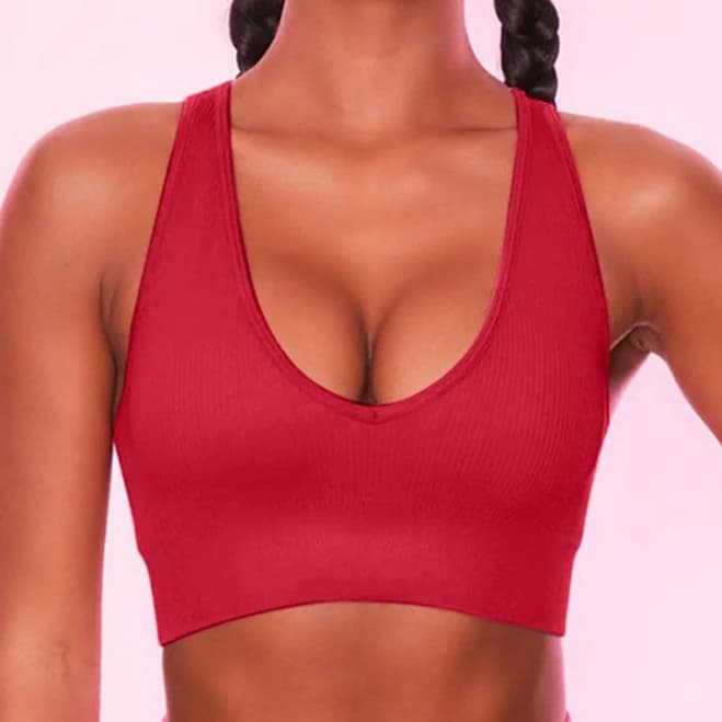 Isla + Lily Scoop Neck Wide Strap Active Bra