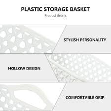 5PCS White Plastic Storage Basket for Home Organization and Sundries Storage 5.5 x 10 x 6 Inches - Walmart.com