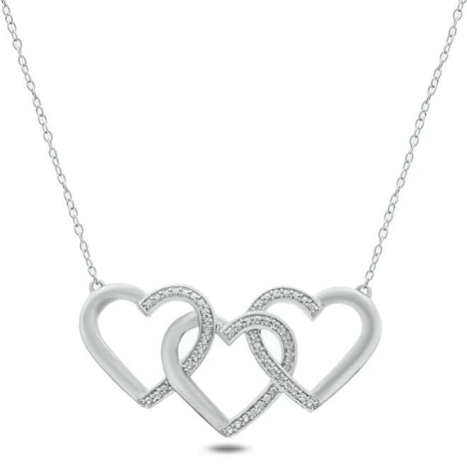 Zales Sterling Silver Diamond Heart Necklace
